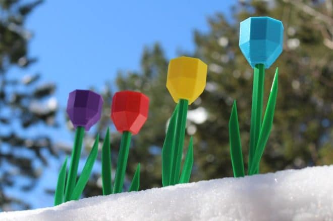 Modèle d'impression 3D de tulipes