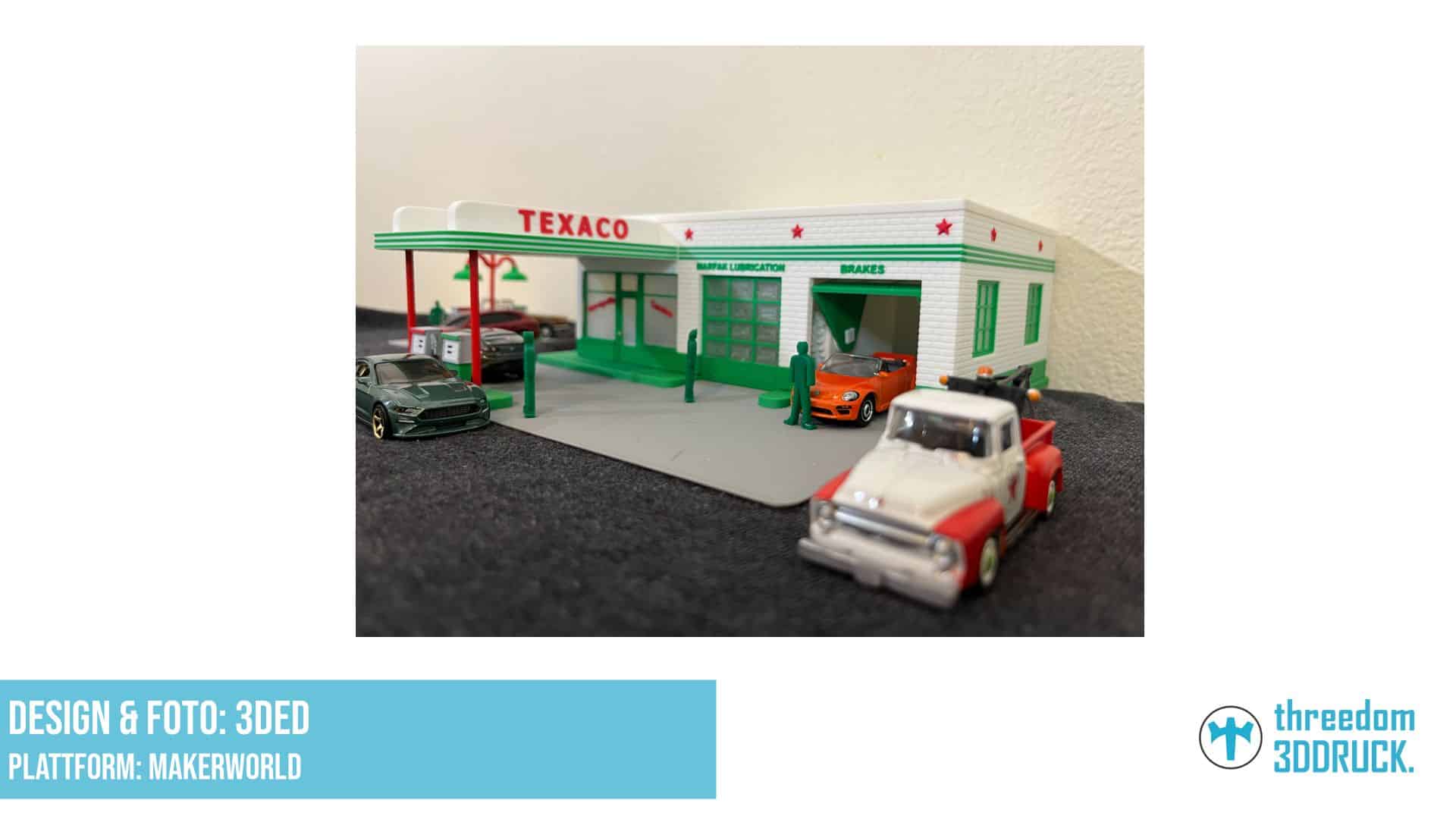 1/64 Maßstab Vintage Texaco Tankstellen-Modell