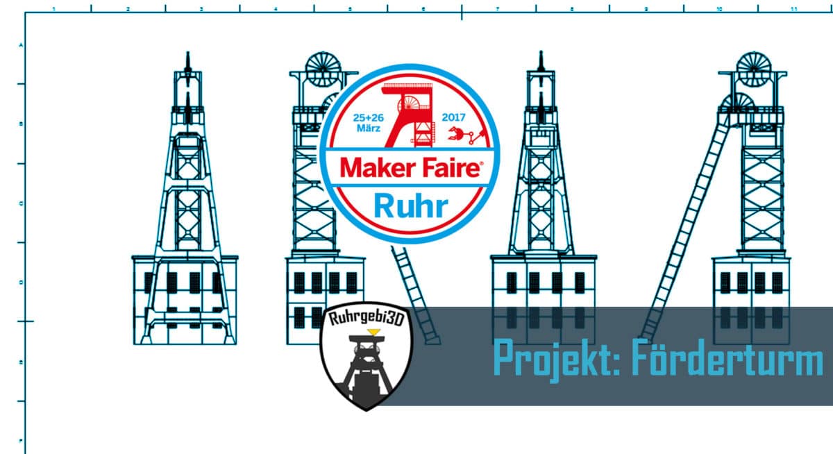 Ruhrgebi3D Projekt 3D gedruckter Förderturm