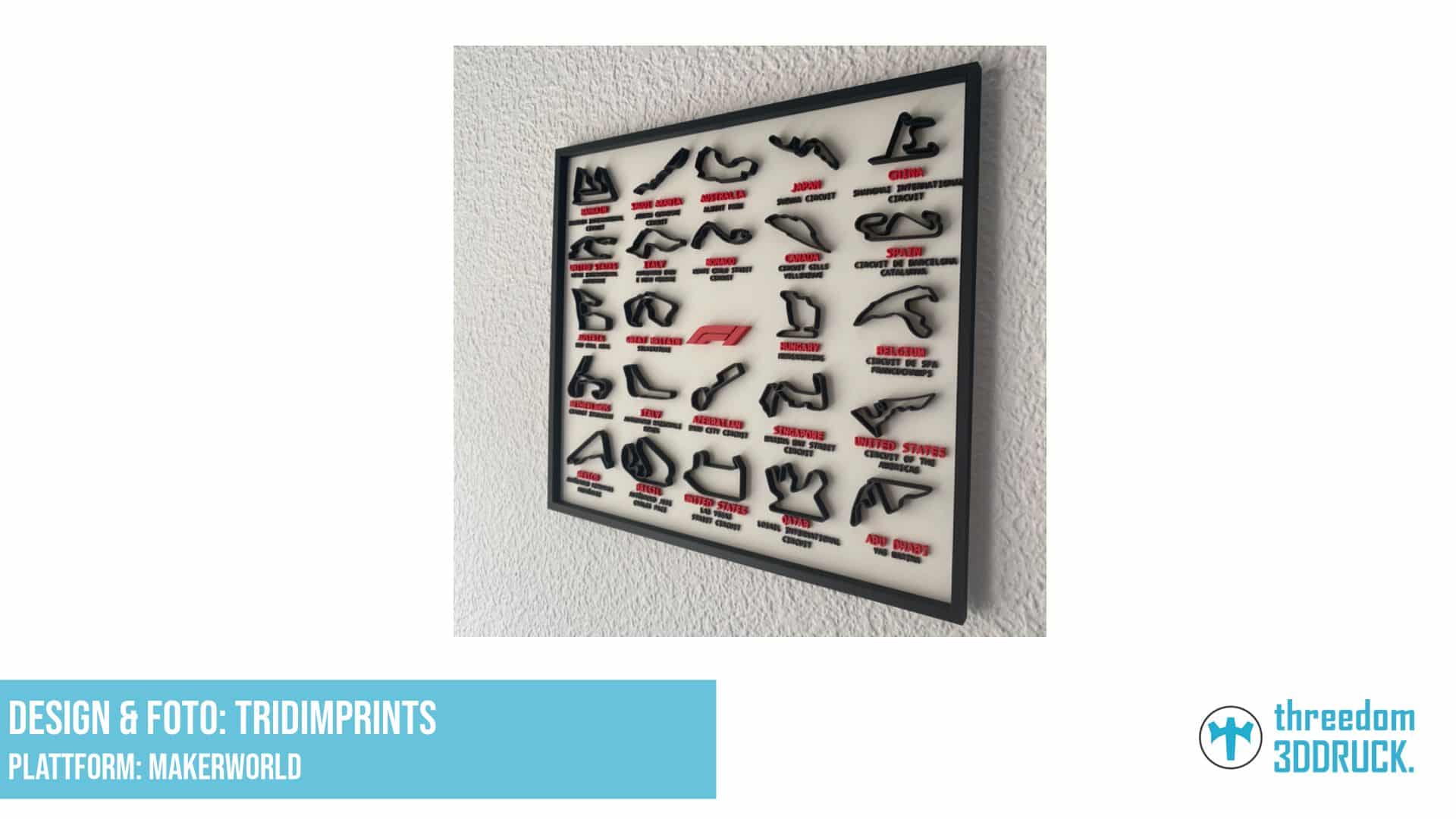 Formel-1-Saisonkalender 3D-Druckmodell