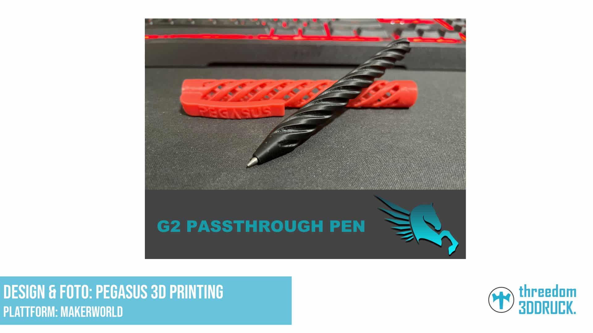 3D-gedruckte Pilot-G2-Spiral-Kugelschreiberhülle