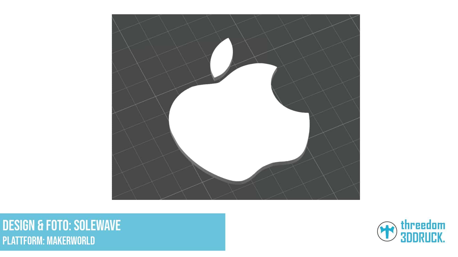 3D-gedrucktes Apple-Logo ohne Text