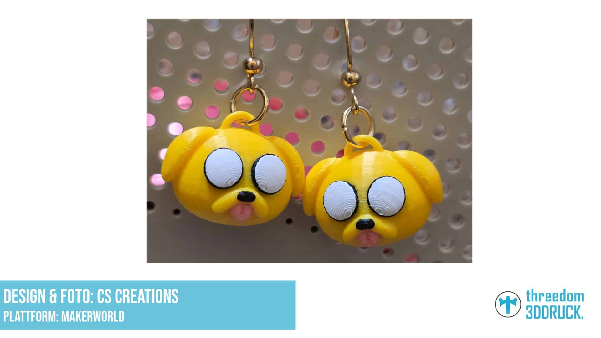 3D Ohrringe Jake der Hund Adventure Time