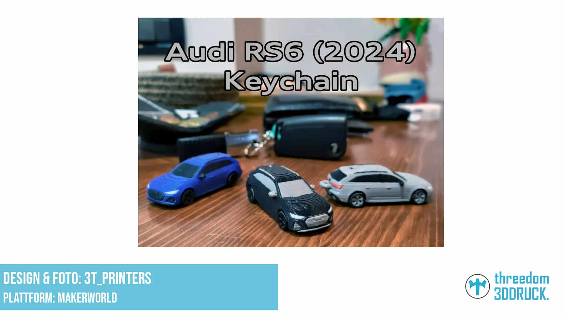 Audi RS6 Schlüsselanhänger mit drehbaren Rädern