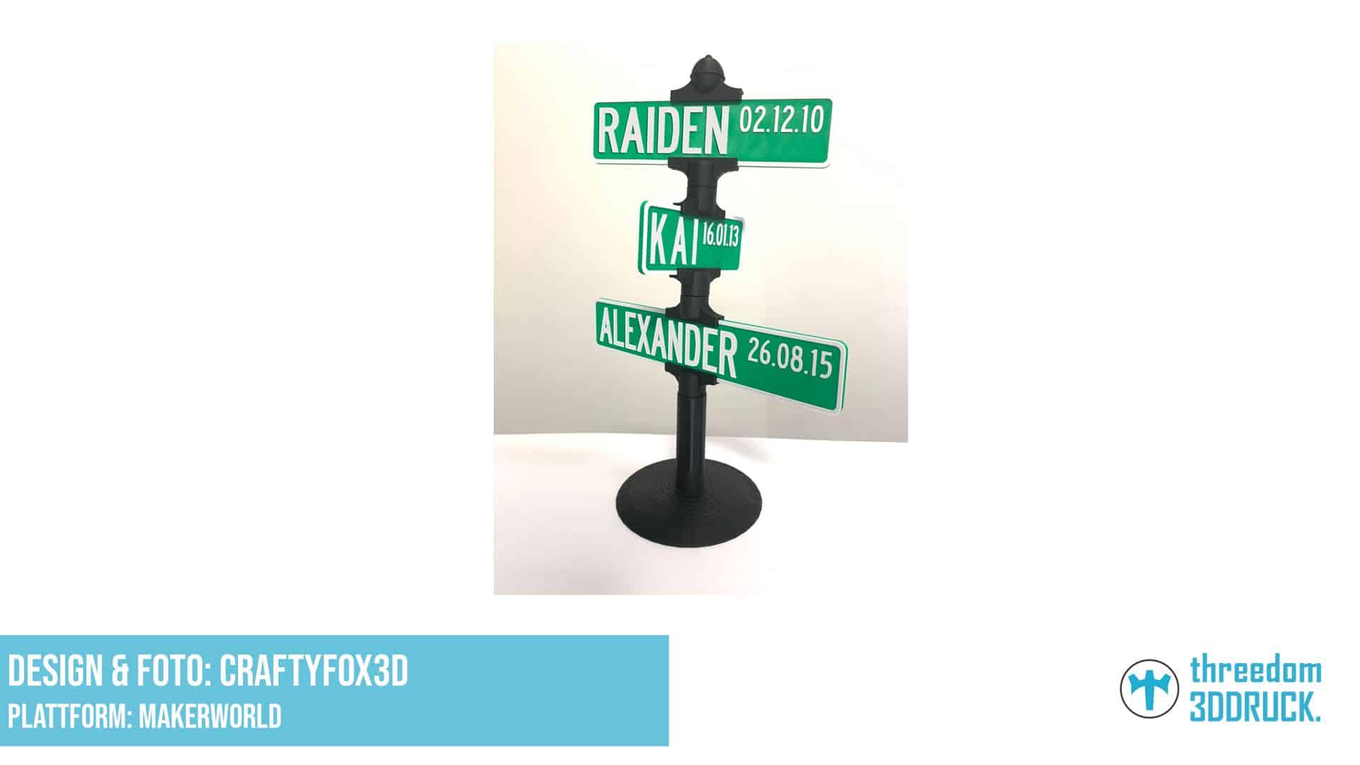 Geburtstags-Straßenschild für Baby-Namen