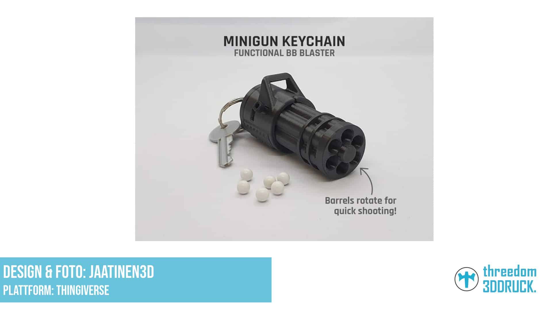 Funktionale BB-Minigun-Schlüsselanhänger