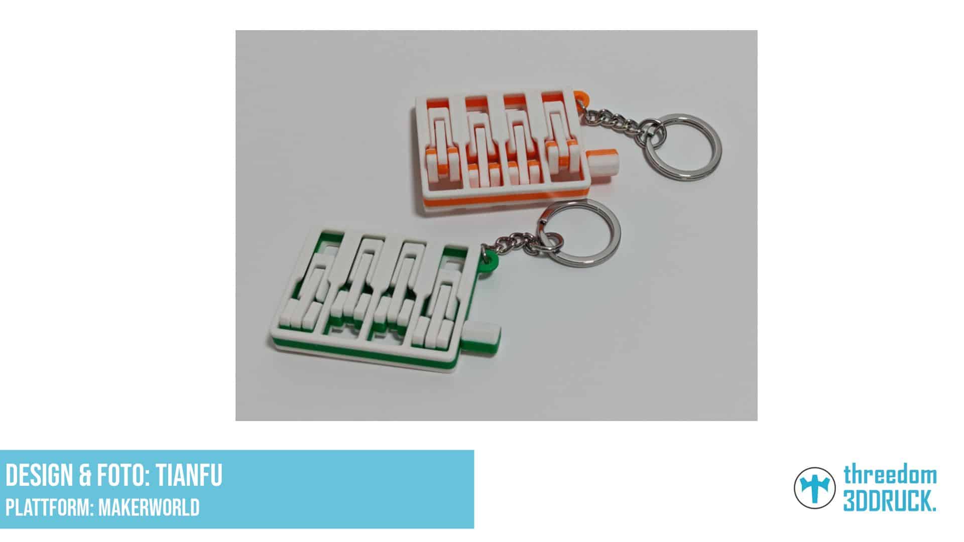 Gelenkiges 3D-gedrucktes Vier-Zylinder-Motormodell als Schlüsselanhänger oder Deko