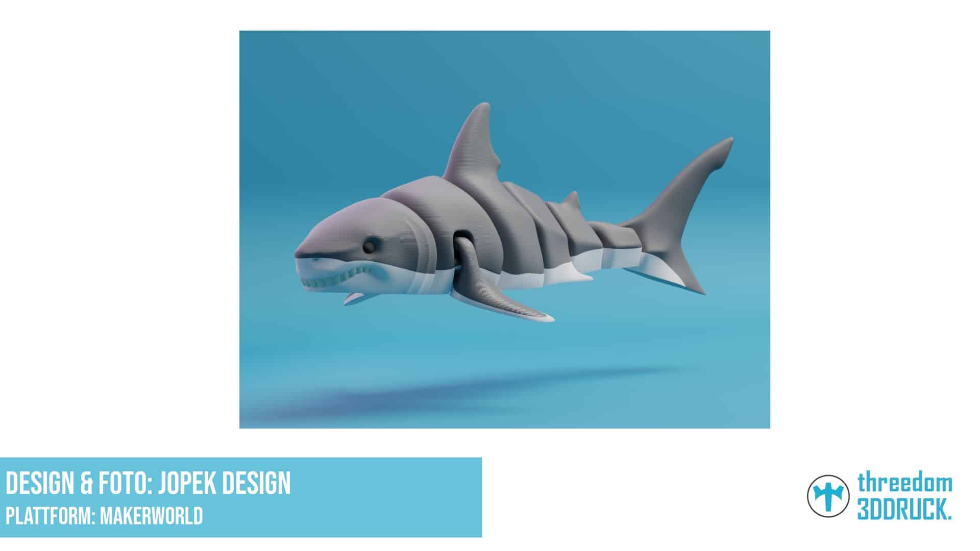 Artikulierter Weißer Hai Modell