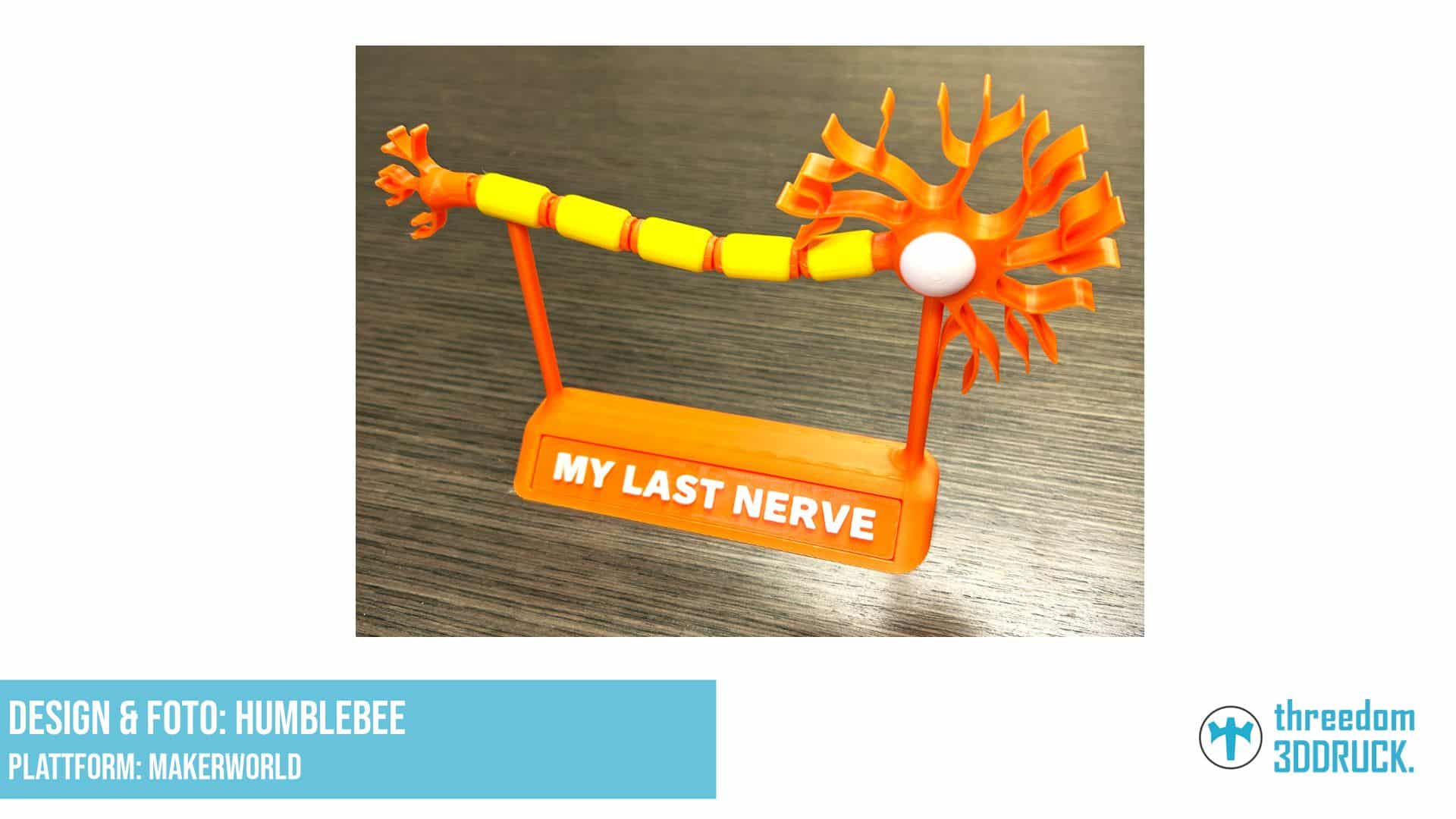 Bewegliches Neuron-Deskmodell mit humorvollem Schild