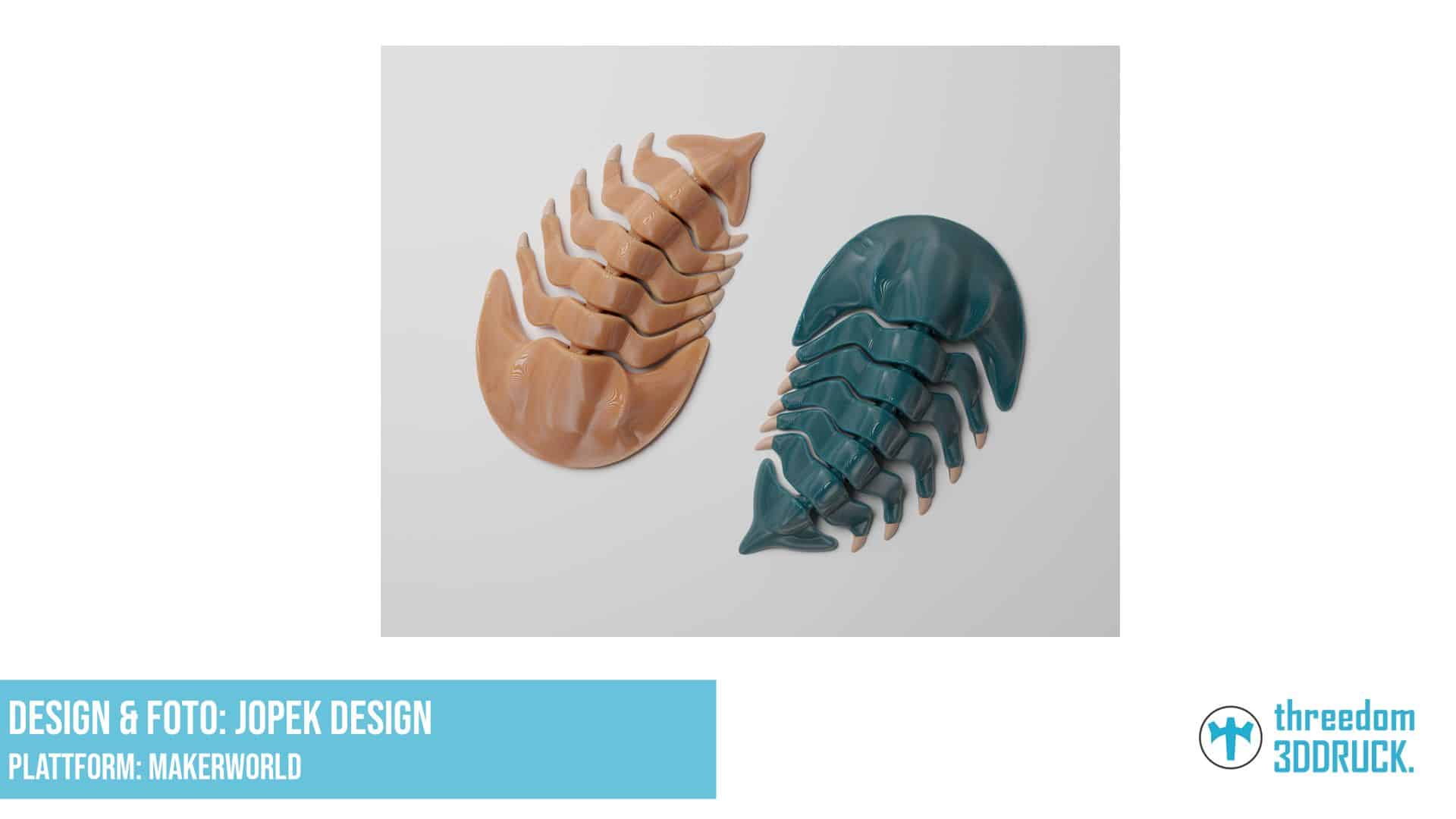 Bewegliches Trilobiten-Modell zum 3D-Drucken