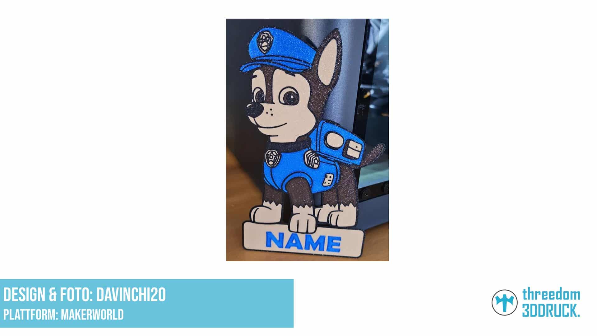 CHASE – PAW PATROL – Patrulla Canina – Namensschild