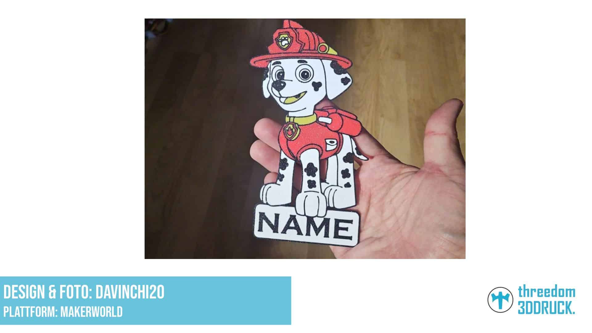 Marshall Paw Patrol Namensschild