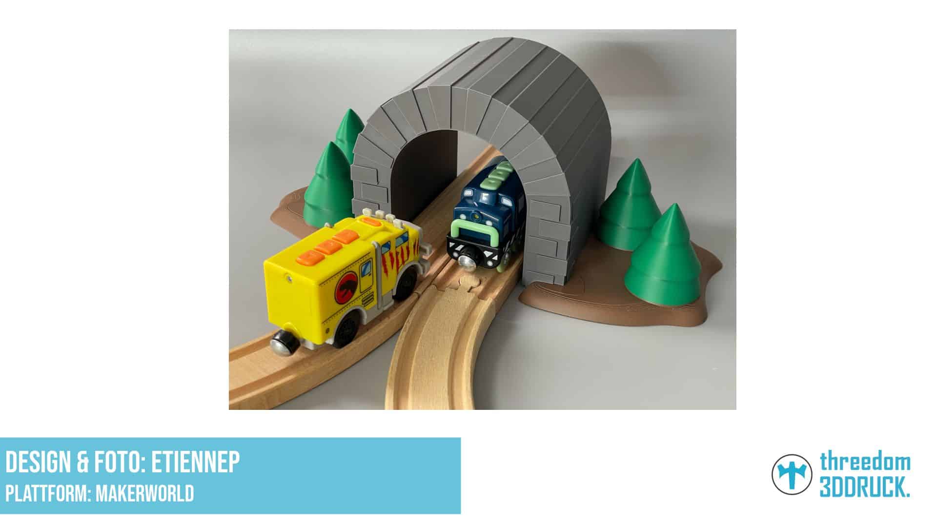 Brio/Lillabo/Lidl Zugtunnel mit Landschaft