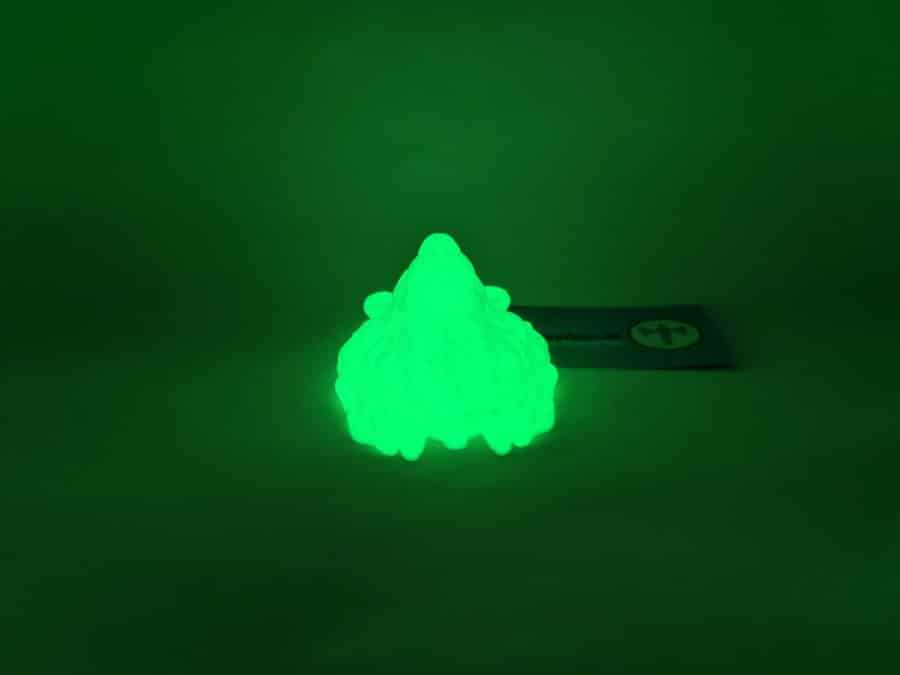 Löwenkopf gedruckt mit dem Glow-In-The-Dark-Filament von ColorFabb