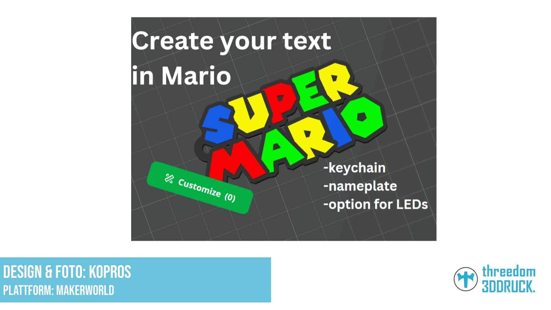 Mario-Schriftzug-3D-Druck-Modell