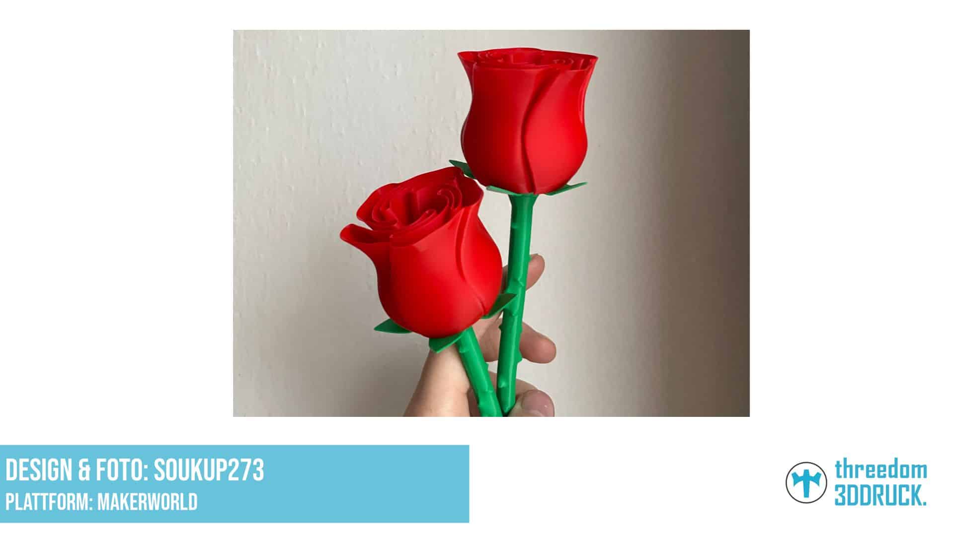 Dekorationsrose mit Stiel für Feiern und Geschenke