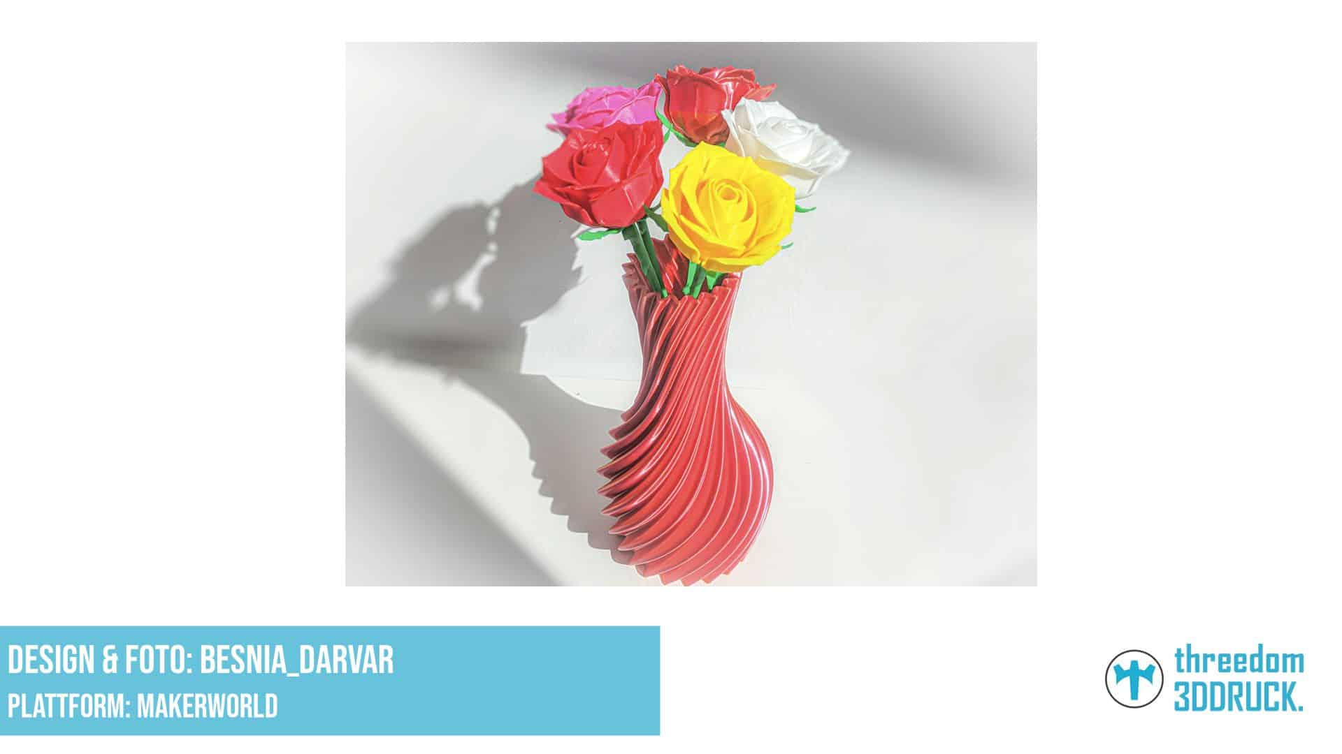 Druckbare Rosen mit Vase für besondere Anlässe