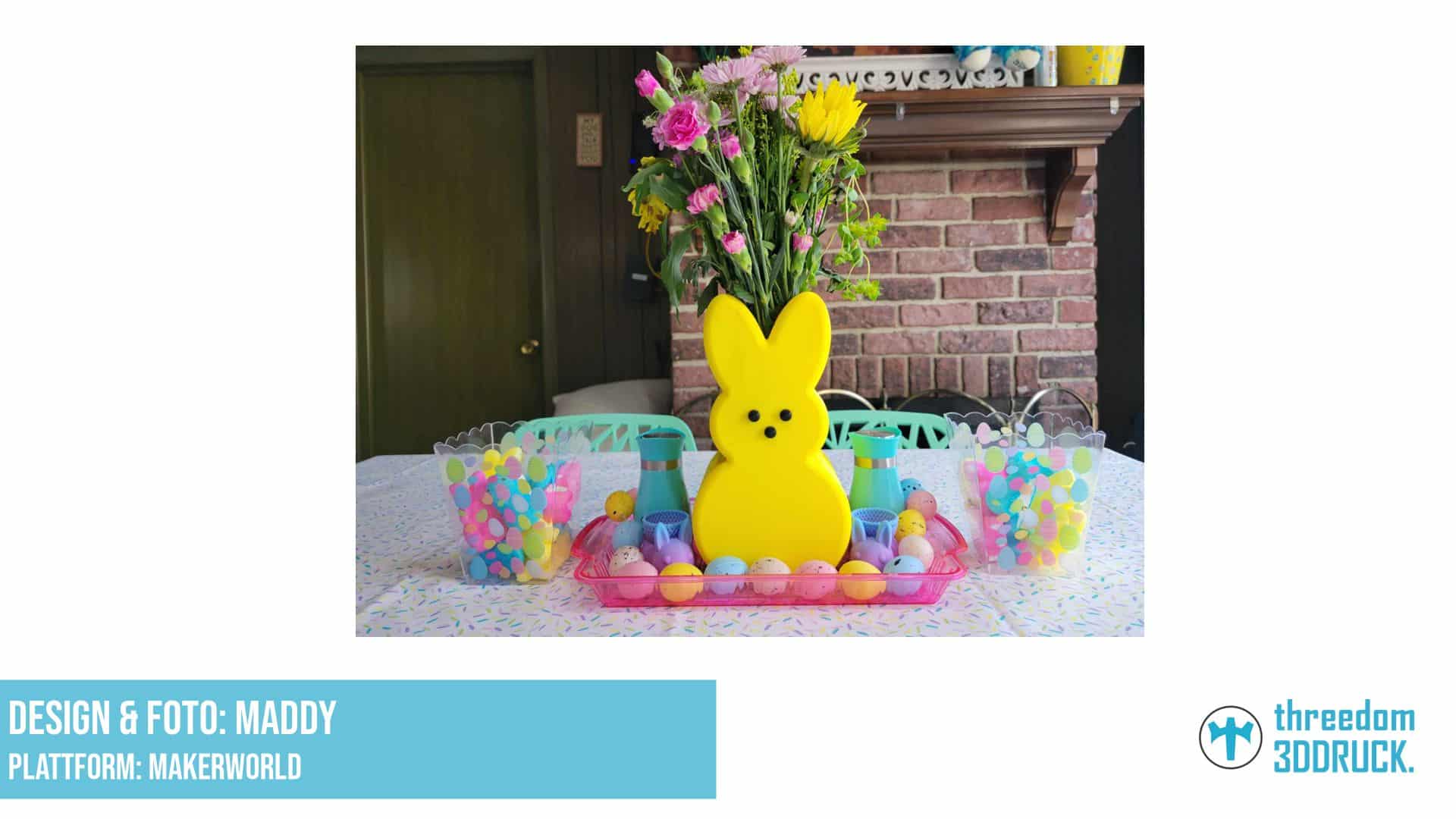 Osterhasen-Vase mit Einmachglashalterung