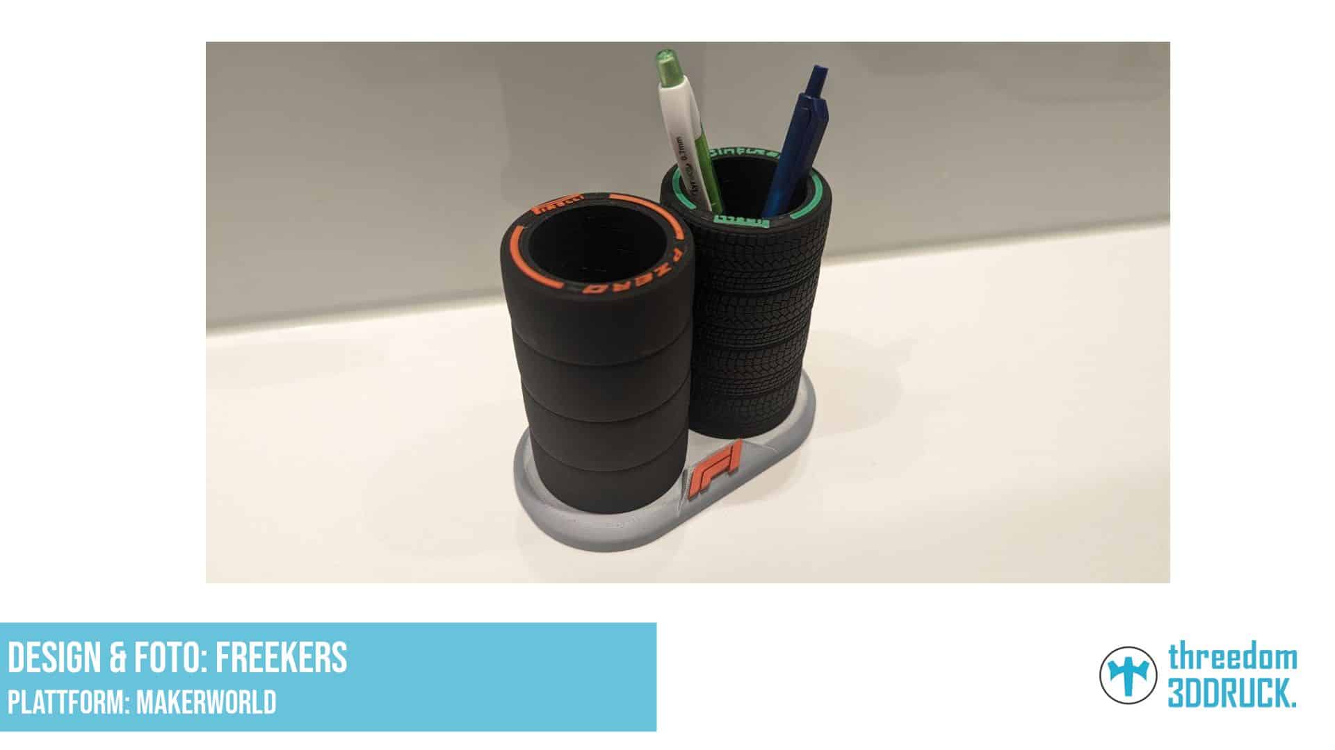 Formel-1-Stiftehalter mit Reifen-Design – AMS-fähig