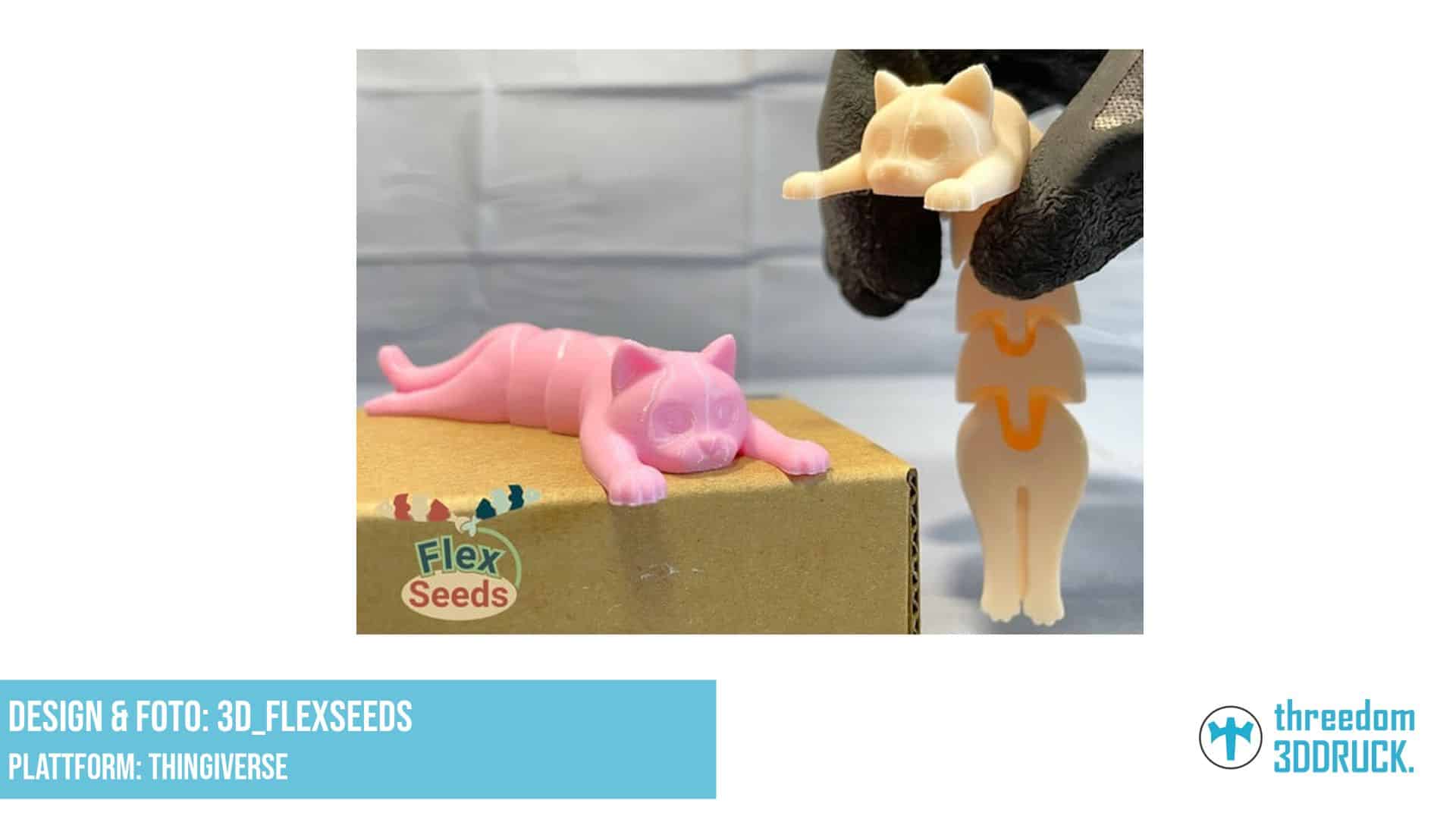 Flexi Holding Katze (Print-in-place)