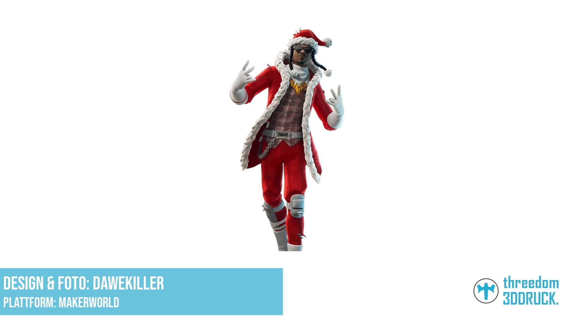 Fortnite-Weihnachts-Snoop-Dog-3D-Druckmodell