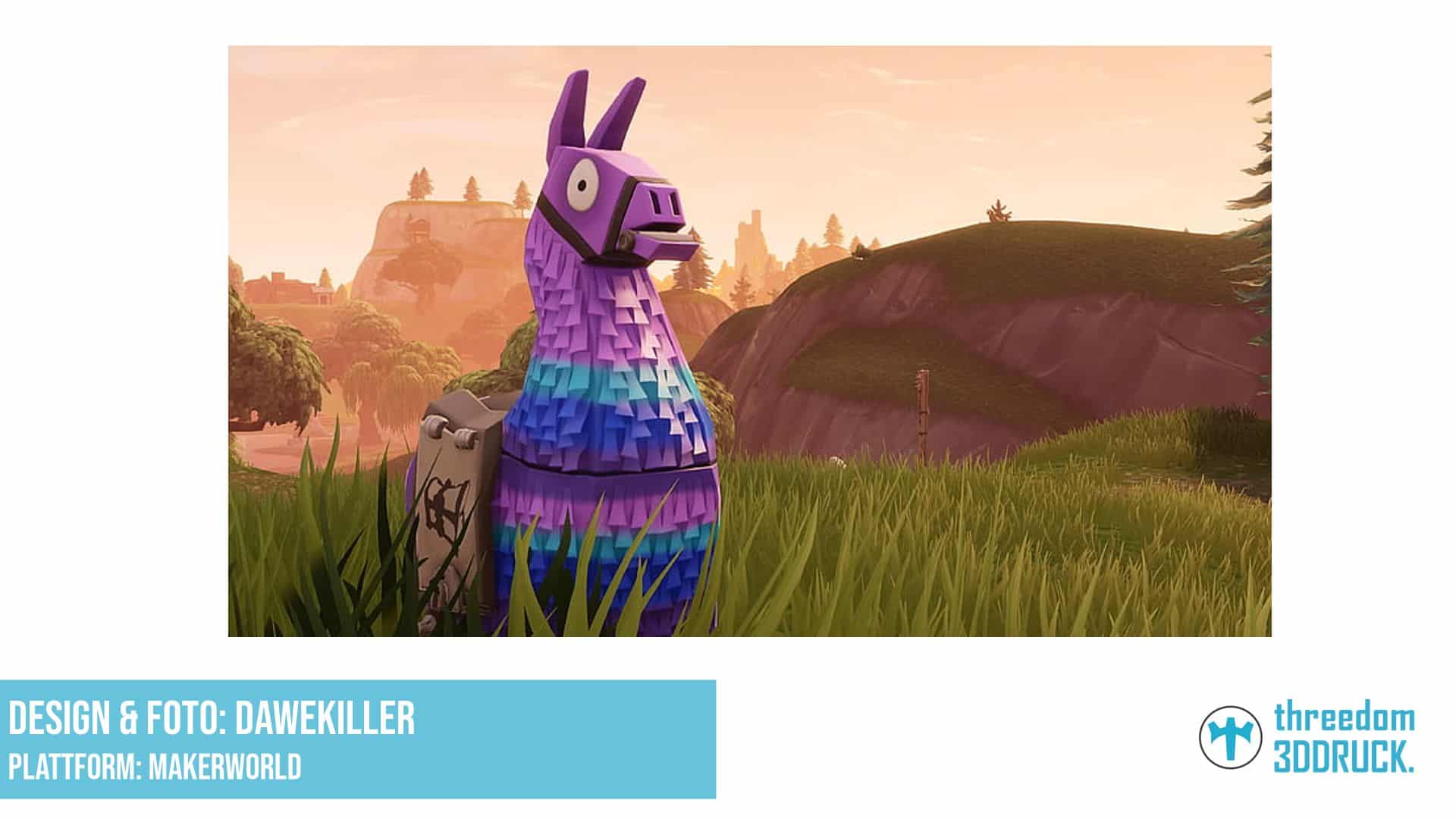 Fortnite-Llama 3D-Druckmodell