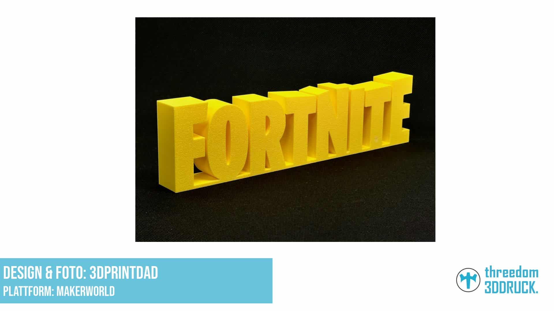 Fortnite Logo mit flacher Basisplatte