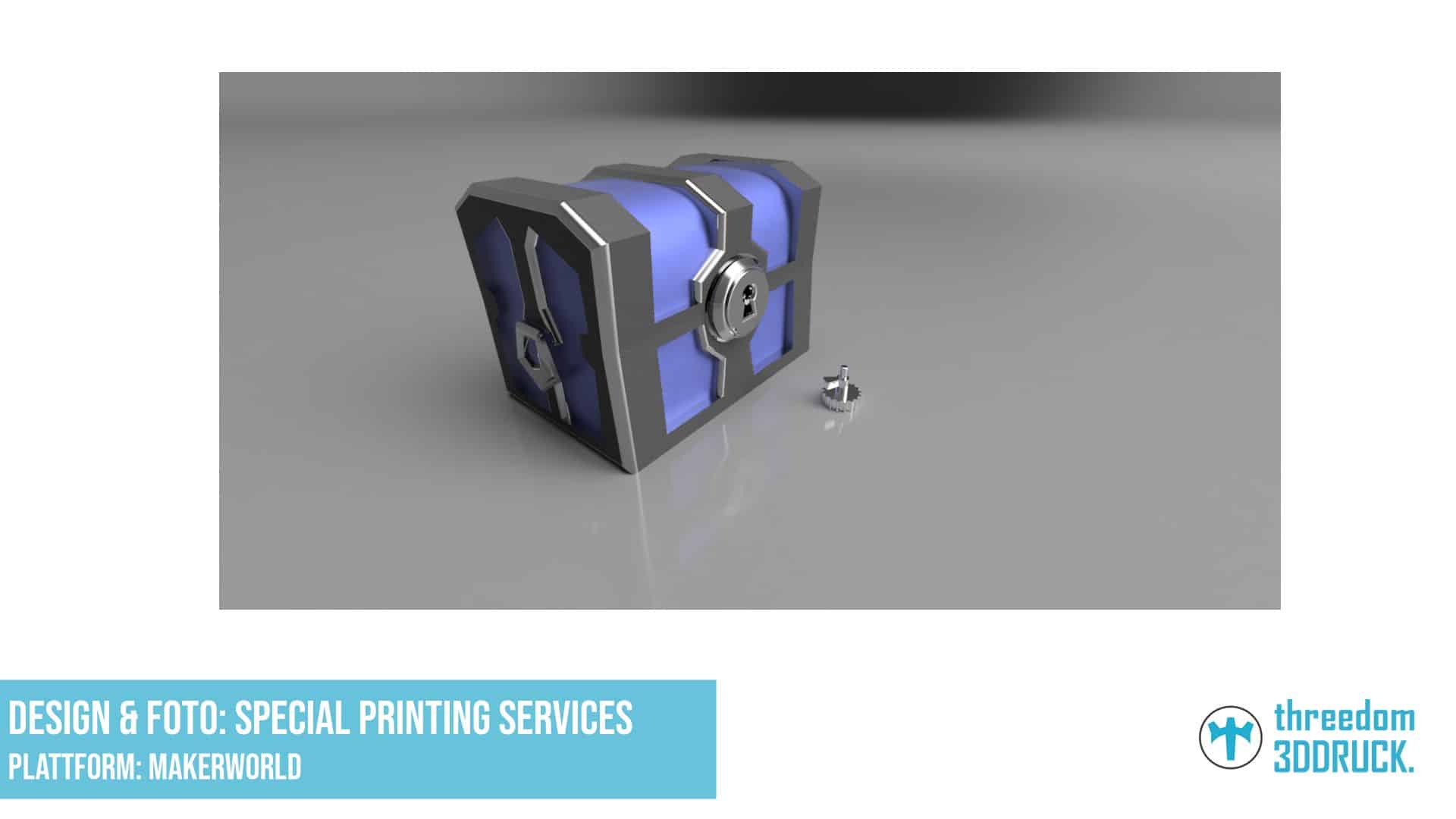 Fortnite-Schatztruhe mit funktionierendem Schlossmechanismus