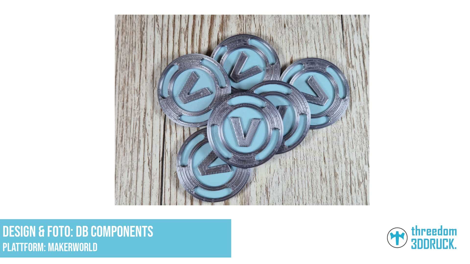 Fortnite V Bucks 3D-Druckmodell