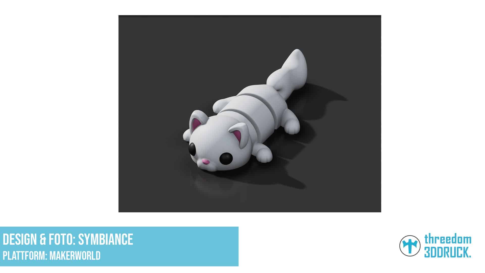 Gelenkige Spielzeugkatze zum 3D-Drucken