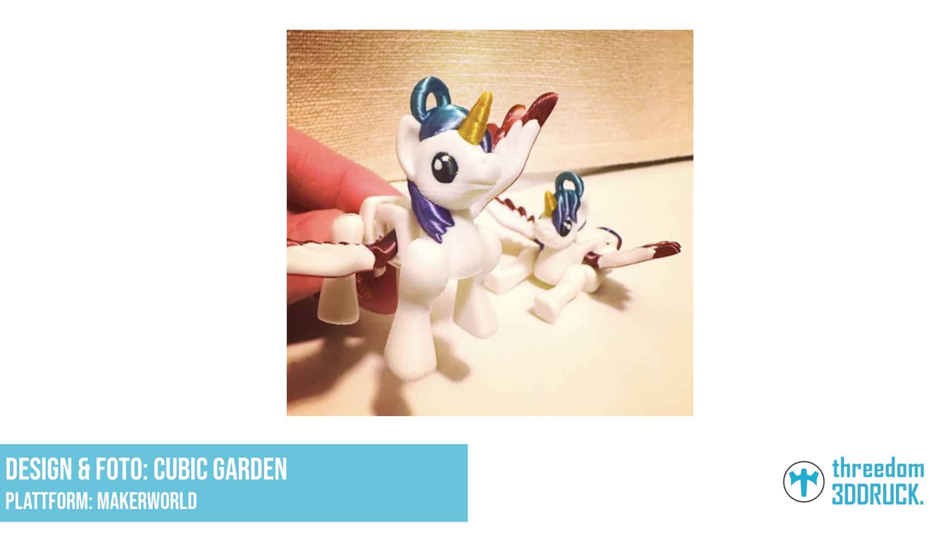 Gelenkiger Einhorn-Schlüsselanhänger bunt