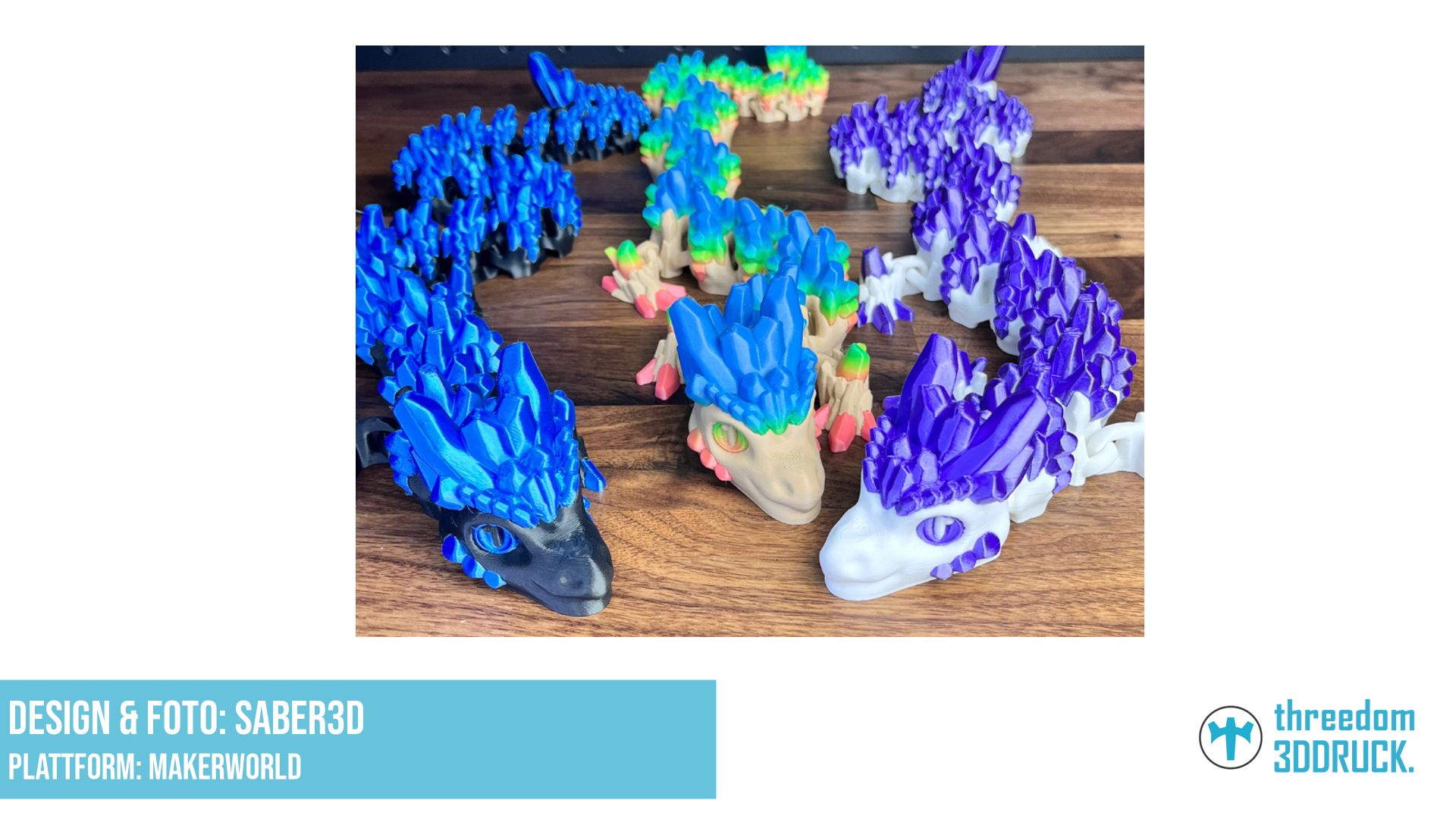 Gelenkiger Steindrachen als 3D-Druckmodell