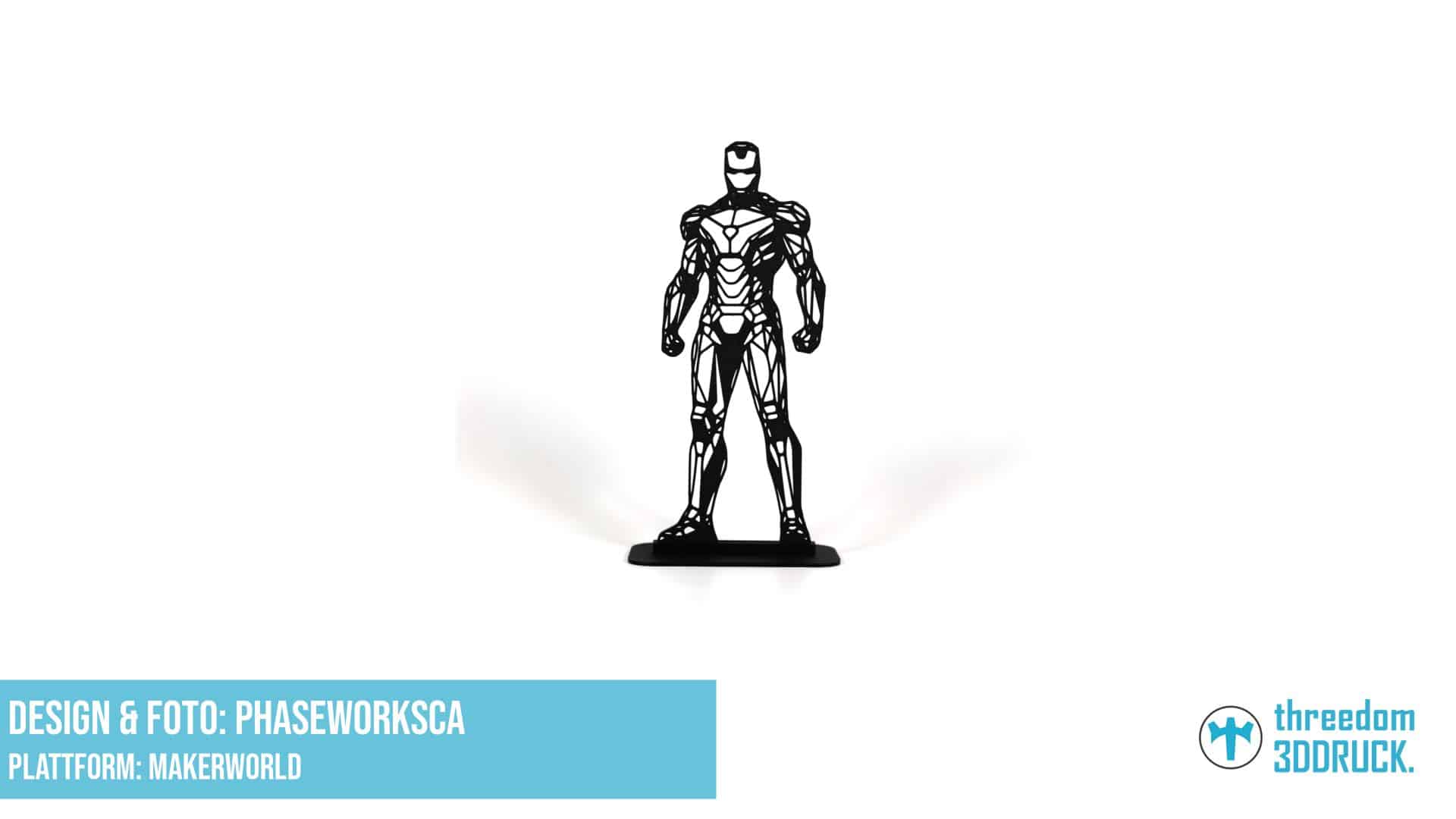 Geometrische Low-Poly-Iron-Man-Dekorfigur