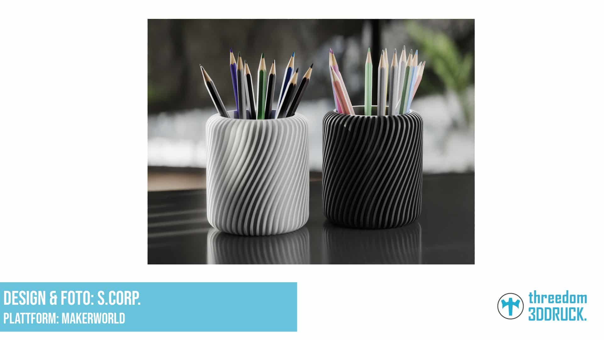 Gerippter Bleistifthalter mit Schraubverschluss