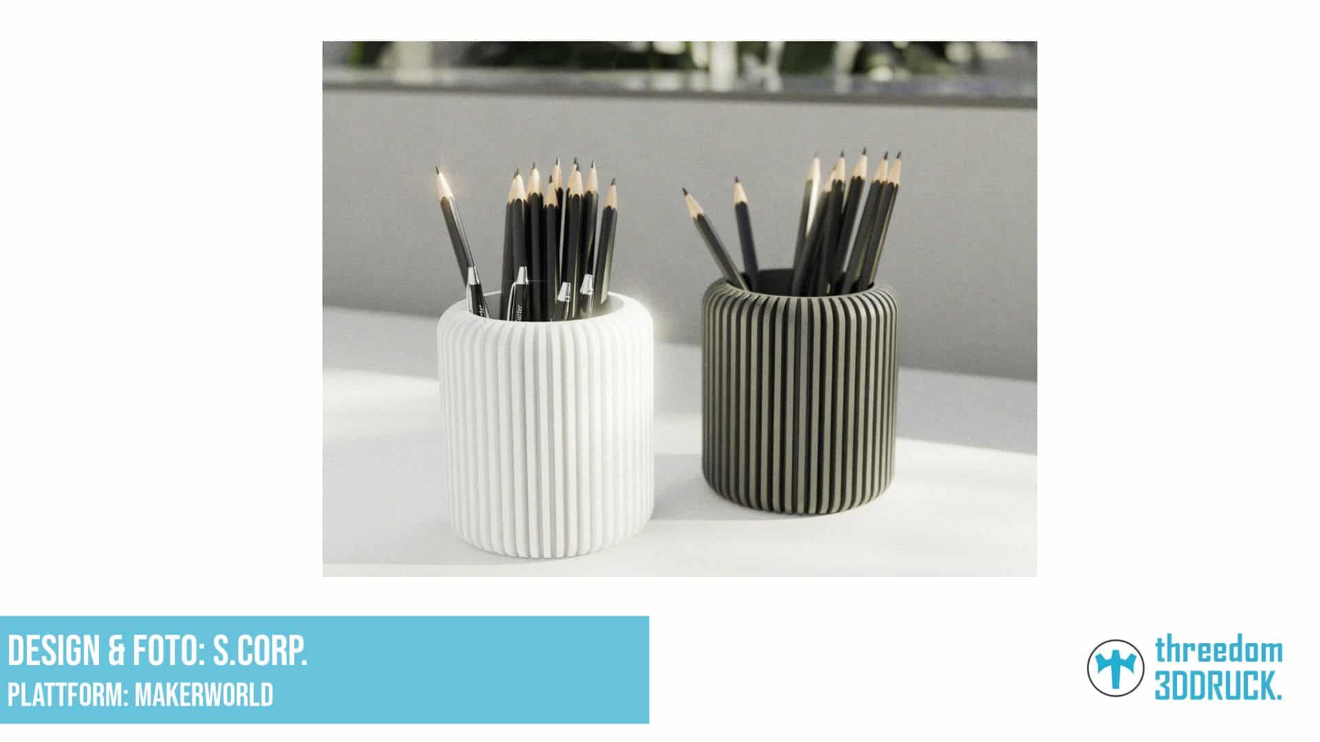 Rippen-Stiftehalter (bereinigtes Design)