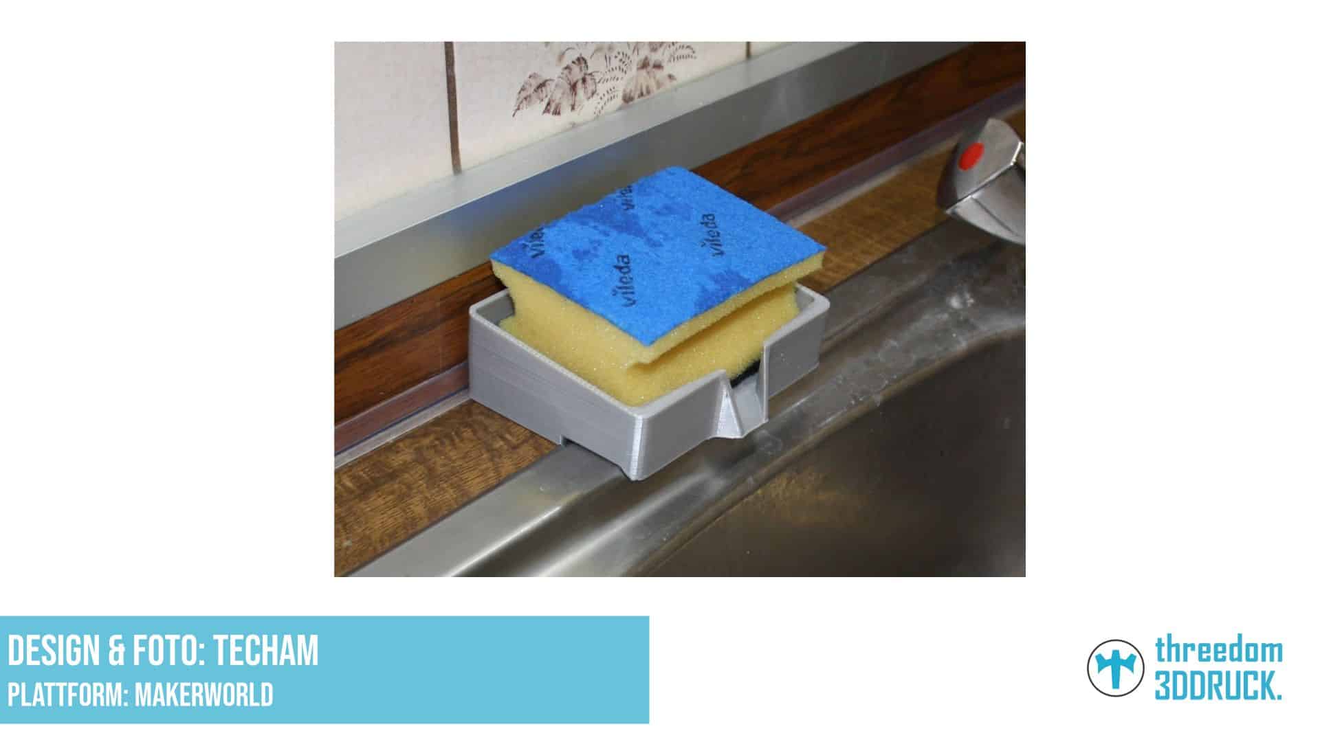 Küchenschwammhalter mit Rippen für bessere Trocknung