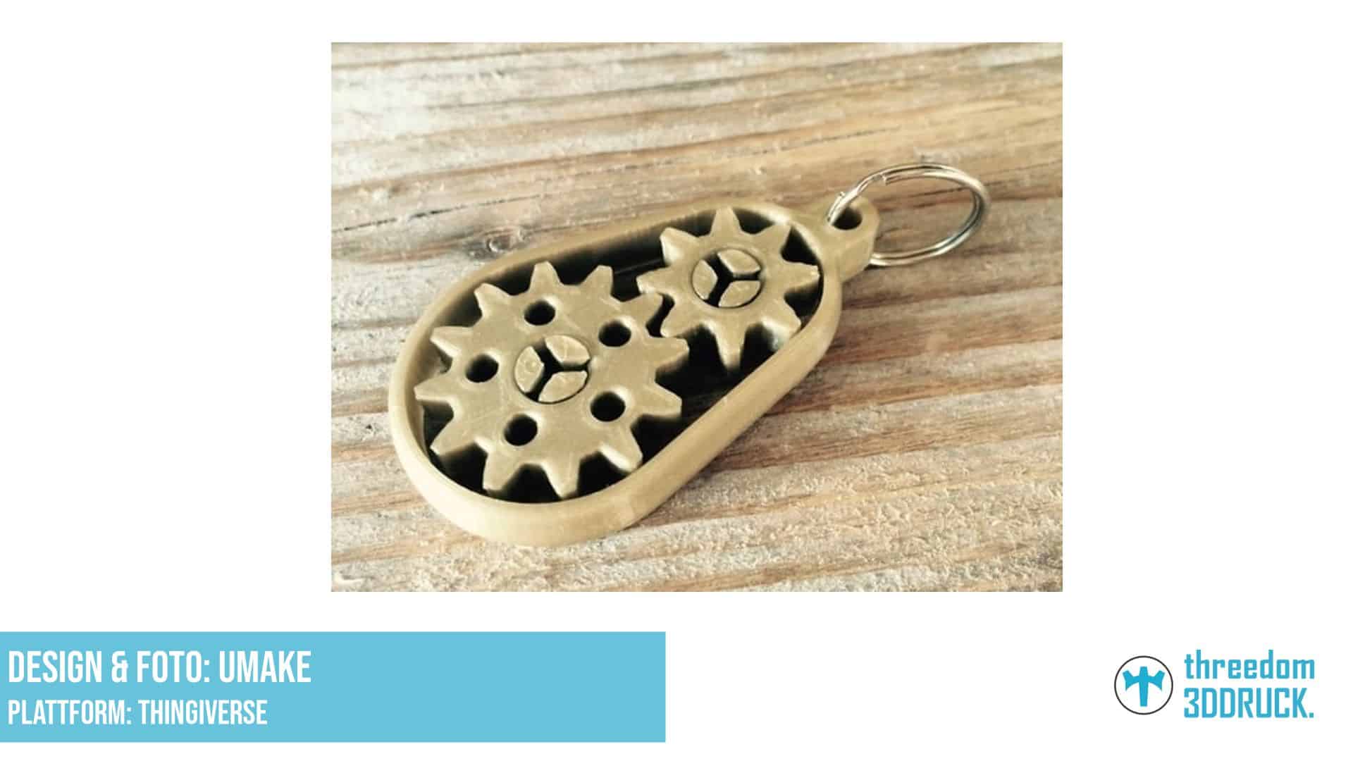 Gearbox Schlüsselanhänger mit drehbaren Zahnrädern