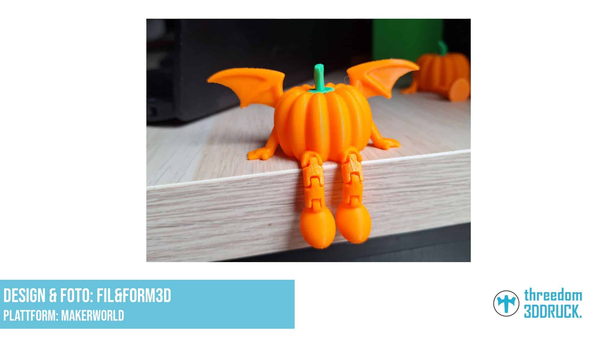 Gliederige Halloween-Kürbisfledermaus