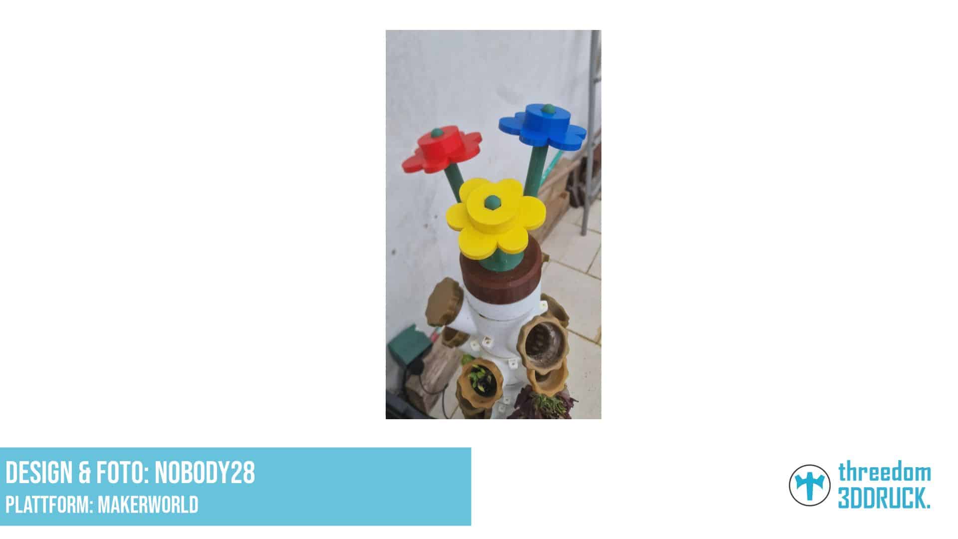 Hydroponic-Turm-Aufsatz für Lego-Blumenverbindung