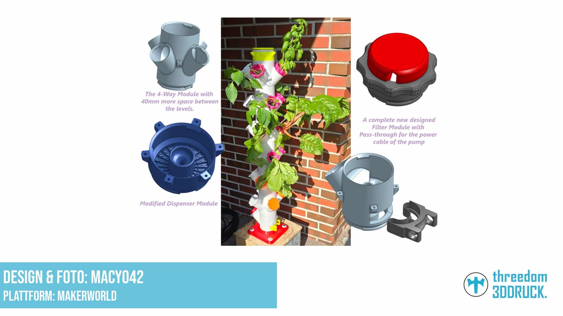 Hydroponic Tower Modulsystem für vertikale Gärten