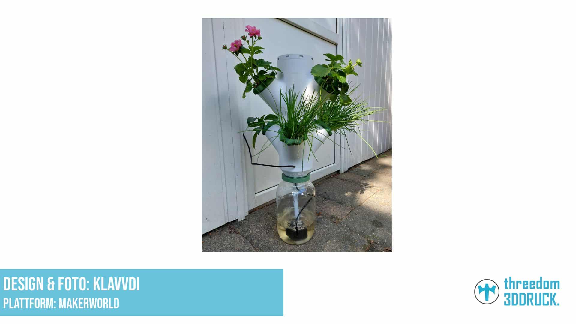 Hydroponischer Glasturm für Pflanzen