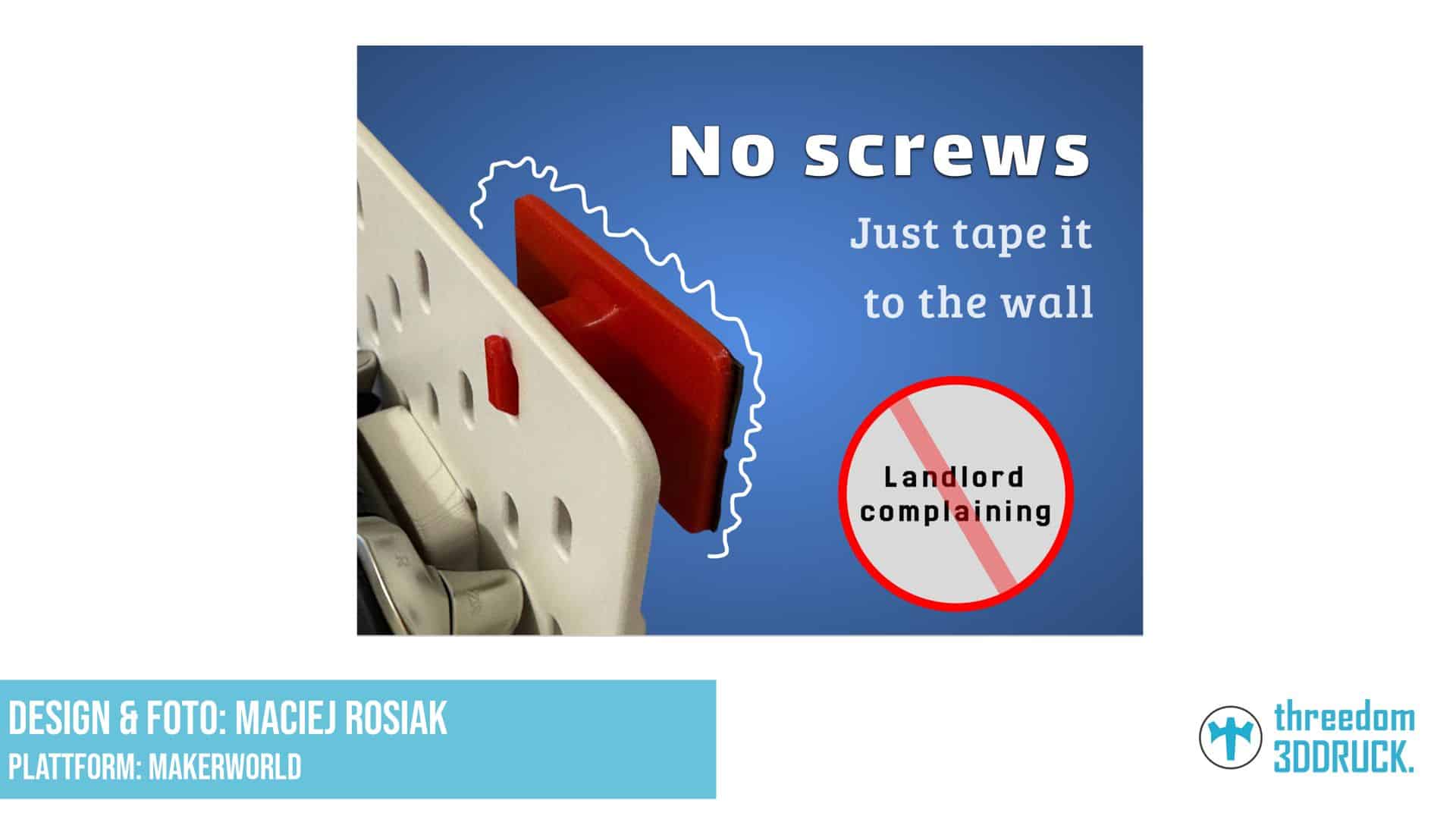 IKEA Skadis Wandhalterung ohne Schrauben — Klebebandhalterung