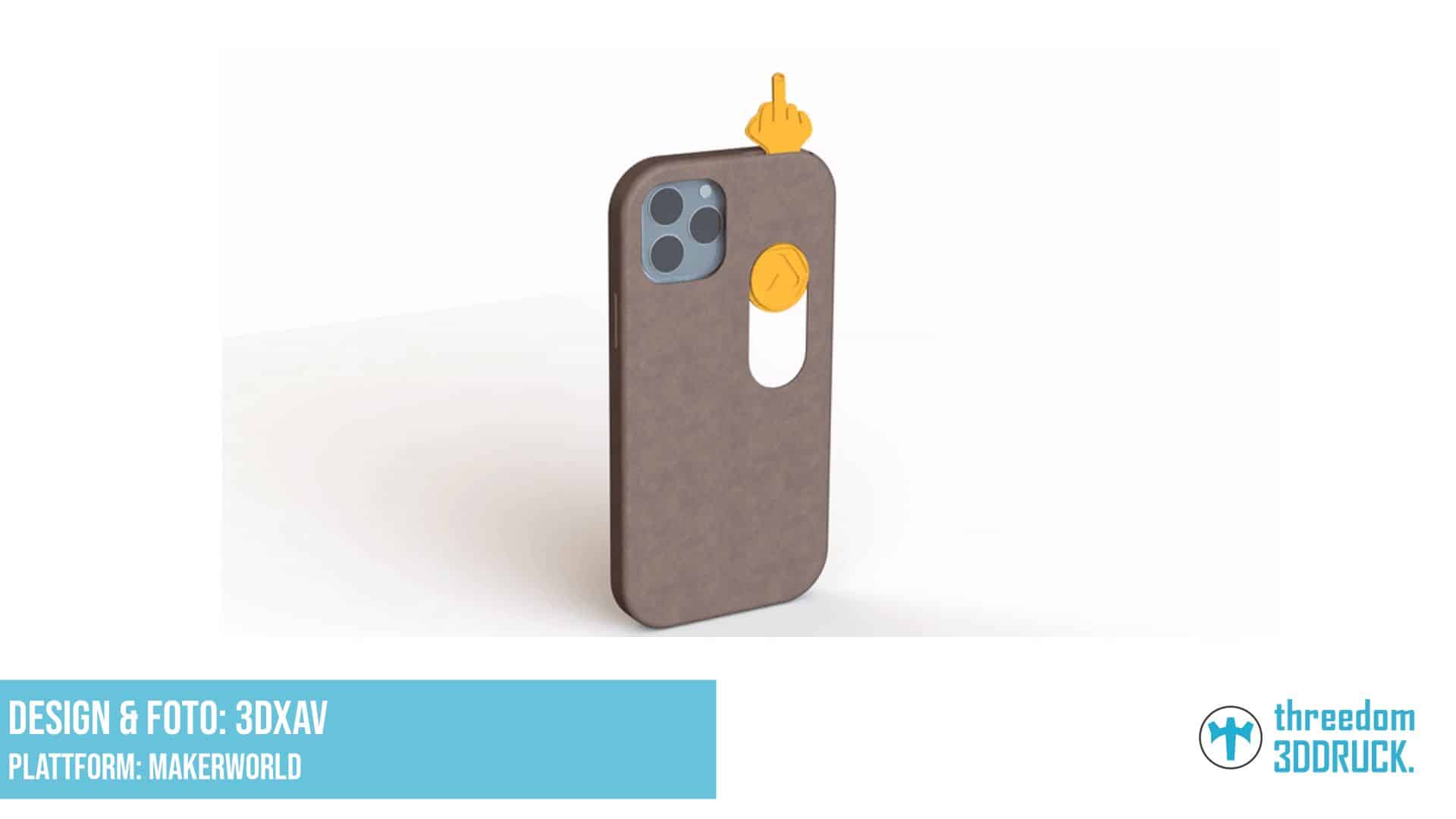 iPhone 16 Pro Hülle mit verschiebbarem Mittelfinger