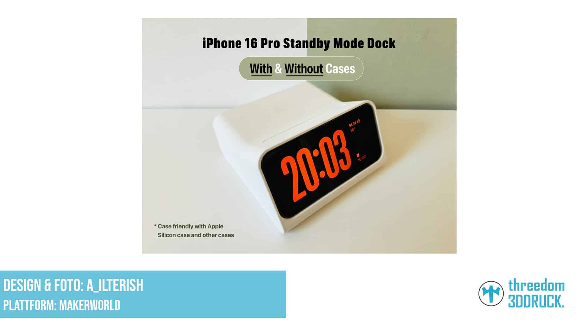 iPhone 16 Pro MagSafe Standby-Dock mit Case-Optionen
