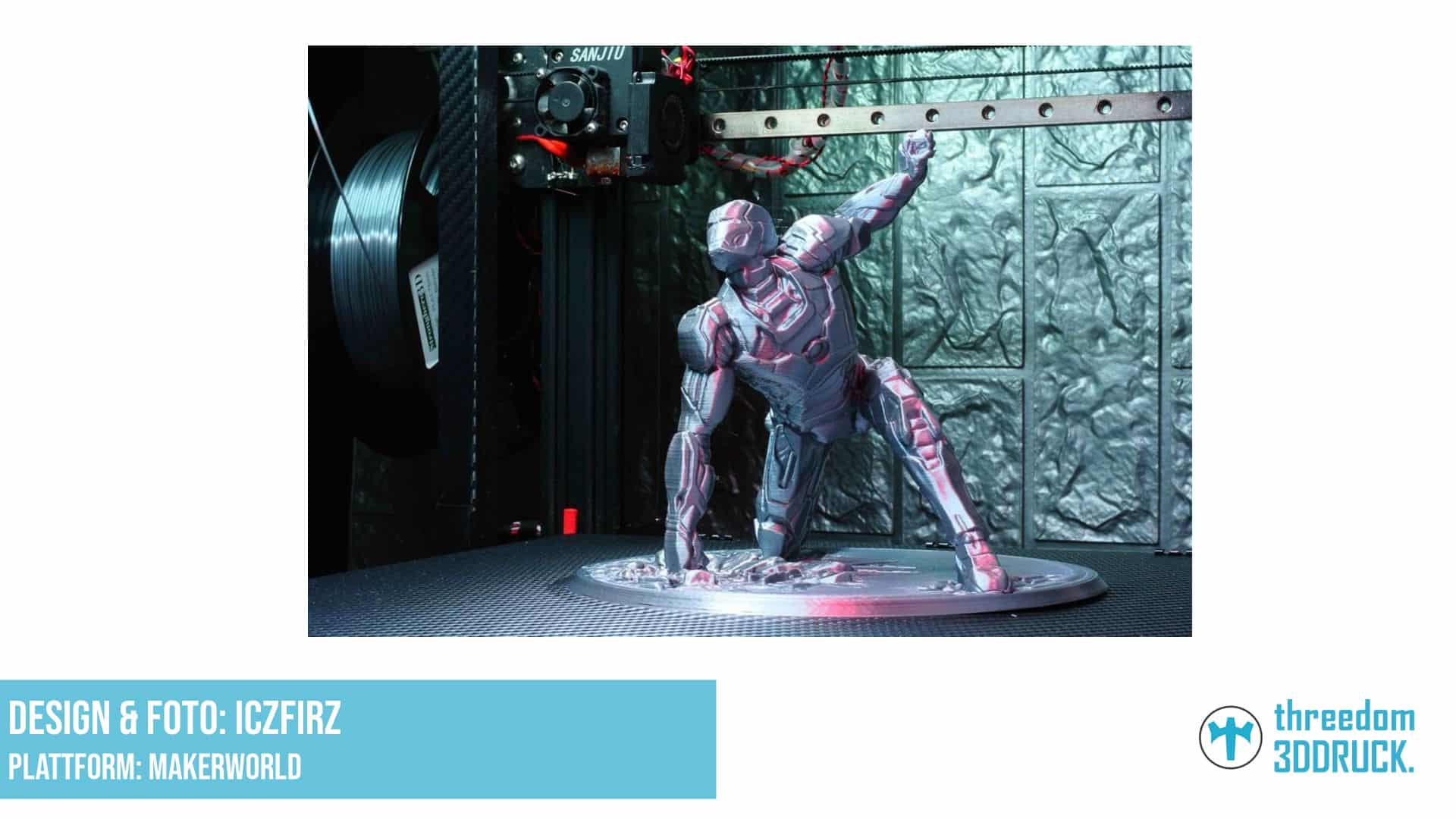 Iron Man MK42 Landepose Stützfrei Modell