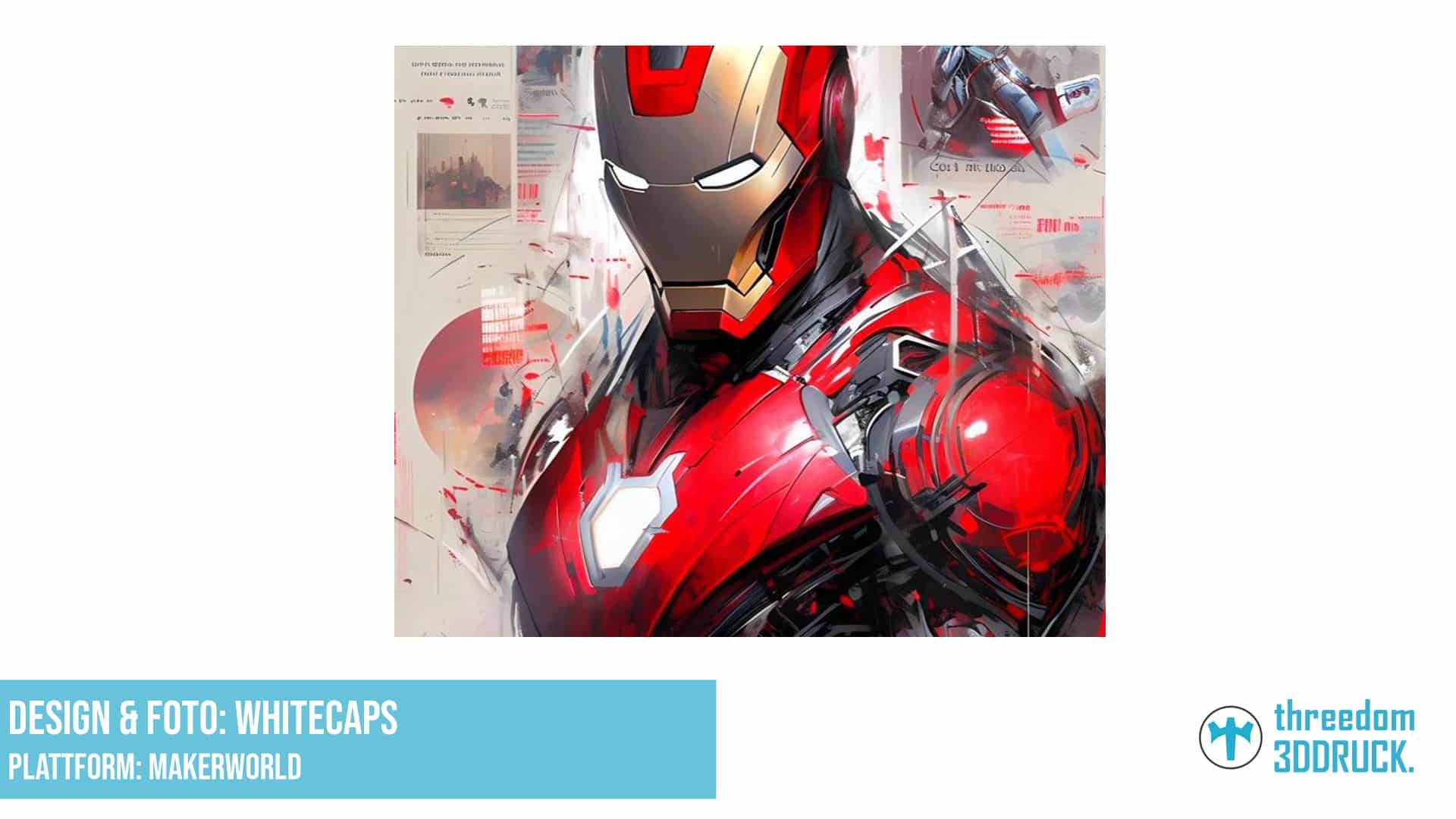 Ironman-Porträt Hueforge 3D-Druckmodell