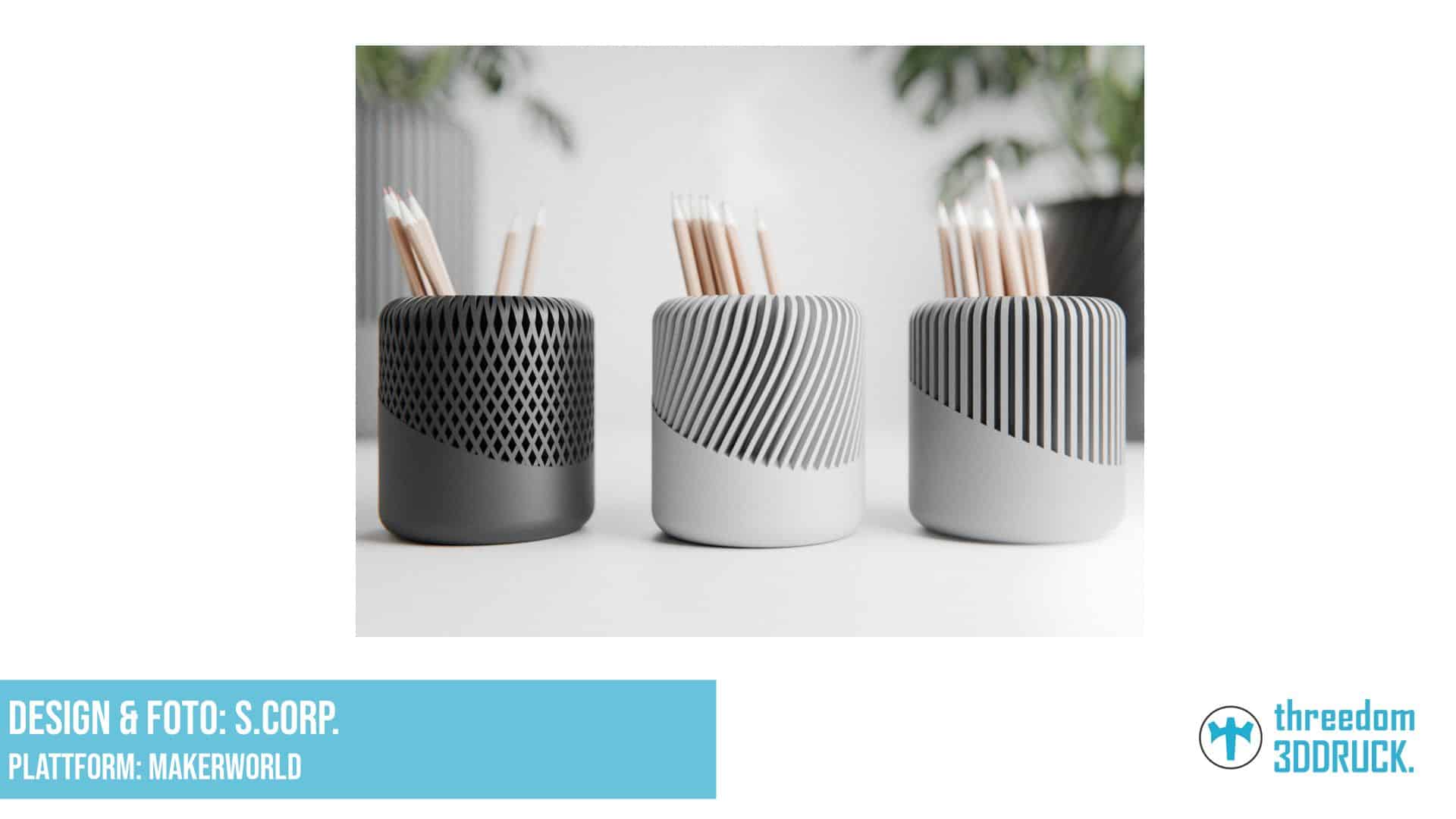 Japandi Stiftehalter mit schrägem Boden