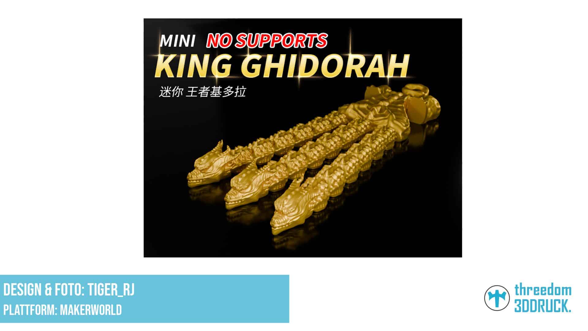 Gelenkiger King Ghidorah Mini-Spielfigur