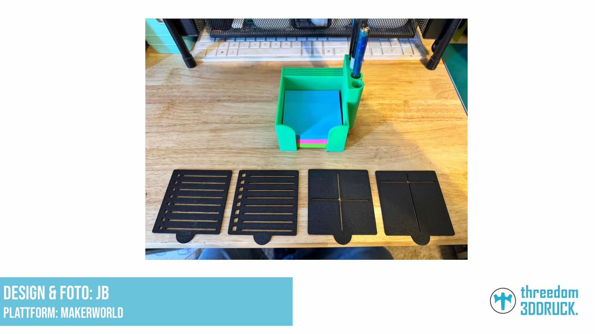 Klemmhalter für Post-its mit Stiftehalter und Schablonen