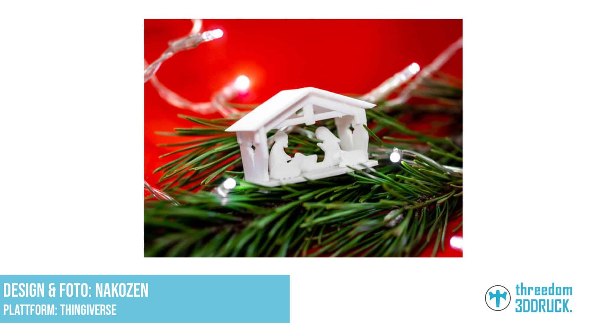 Weihnachtskrippen-Kartenmodell